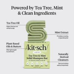 Kitsch barra de champú control de aceite para cabello con limpieza suave