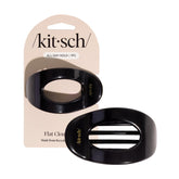 Kitsch Clip Plano Negro, vista frontal, diseño elegante para look pulido