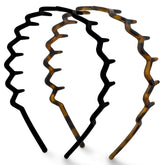 Diadema Zig Zag de Kitsch para mujer negra con dientes, antideslizante para peinados pulidos.