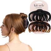 Clip garra pulpo negro de Kitsch, agarre firme sin dañar el cabello.