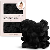 Kitsch coleteros de satén negro para mujer, pack de 5, uso diario sin marcas.