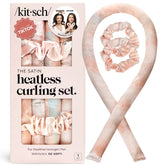 Kitsch conjunto de rizos sin calor con rueda de 34 pulgadas para dormir y frizz controlado.