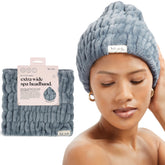 Kitsch banda para el cabello spa en azul bruma mantiene el cabello seguro durante la limpieza facial