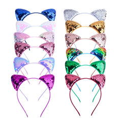KIUSOWAYD orejas de gato con lentejuelas para look festivo