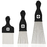 Kootinn triple peine negro, diseño de puño, control preciso para peinados.