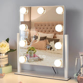Kotdning Espejo de vanidad con 9 bombillas iluminando con suavidad para maquillaje.