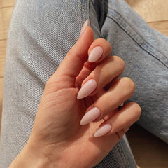KQueenest uñas rosa polvo con recubrimiento UV, acabado duradero