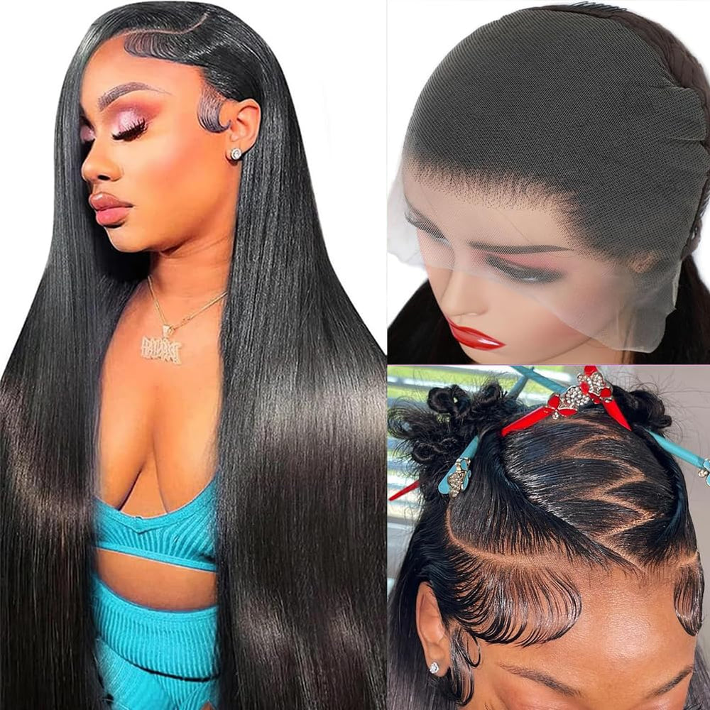 KtKVO 28 pulgadas frente con encaje 13x6, cabello humano natural para look real.