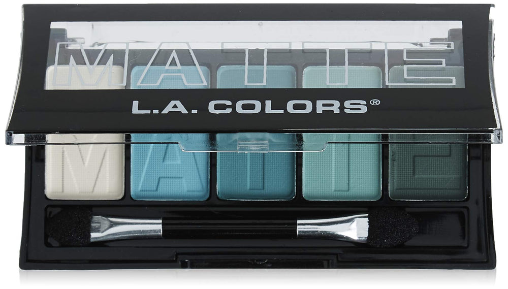 L.A. COLORS paleta 5 sombras mate turquesa-argyle para color duradero.
