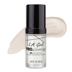 L.A. Girl Pro Coverage Foundation, vertido en botella, hidrata y cuida la apariencia de la piel.