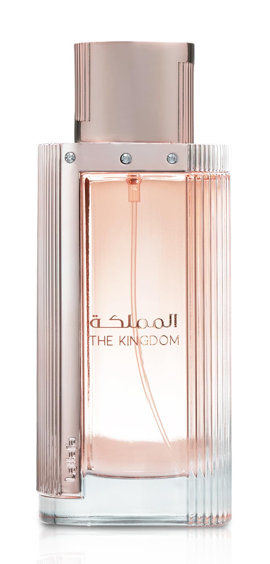 Lattafa The Kingdom, botella frontal, elegancia duradera para ocasiones especiales