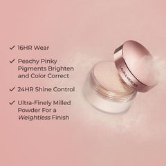 Laura Mercier polvo suelto corrector color rosado iluminador