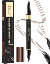 LAVONE Eyebrow Pen with microblading tip creates natural hair-like strokes for fuller brows.