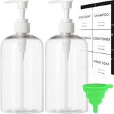 Dispensadores Lewistin con etiquetas impermeables para organización en cocina y baño.