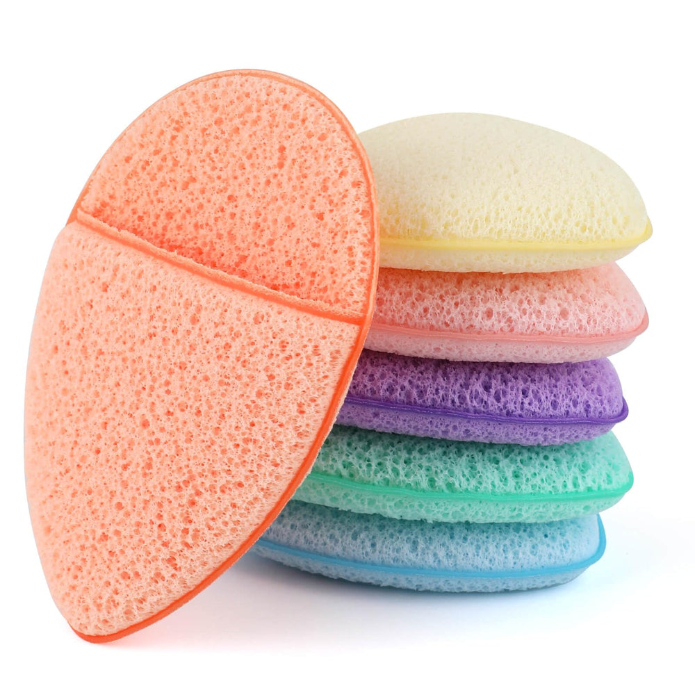 Esponjas faciales de Linyumuxiang, seis colores para limpieza suave diaria