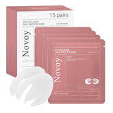 Parche ocular LLVYUO bio-colágeno rosa, empaque elegante para cuidado diario.