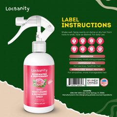 Locsanity Rosewater Peppermint Spray mist on locs refreshing scalp moisture