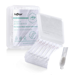 Loffeyo: hisopos desmaquillantes de 50 unidades, empaque compacto para retoques diarios.