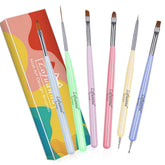 Lofuanna set de 6 brochas para uñas, ideal para crear diseños detallados en casa