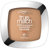 Polvo compacto Loreal True Match en tono N5 Medium, acabado natural.