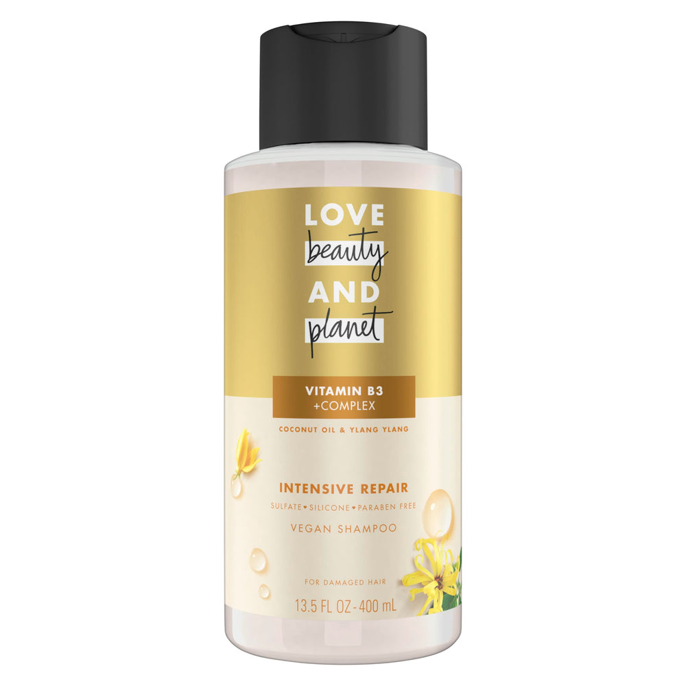 Love Beauty and Planet Shampoo Reparación Intensiva en botella para cabello más fuerte