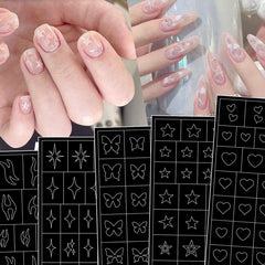 LRKNNO plantillas para uñas mariposa y estrella para un arte vibrante
