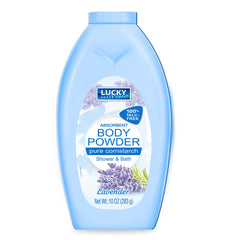 Lucky Super Soft polvo corporal de maíz con lavanda, ideal para piel seca y fresca