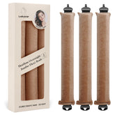 Luckybear rodillos sin calor para dormir con acabado satinado khaki, cómodo para dormir sin dañar el cabello