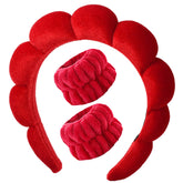 Luckybear diadema de spa para lavado de rostro mantiene el cabello recogido.