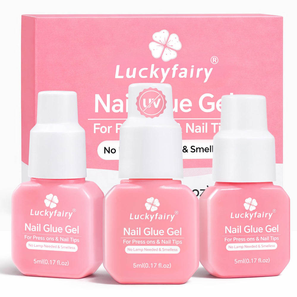 Luckyfairy pegamento gel para uñas sin lámpara UV, fijación rápida.