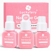Luckyfairy pegamento gel para uñas sin lámpara UV, fijación rápida.