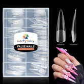 Luckyfairy tapas uñas stiletto XXL listas para aplicación sin limado