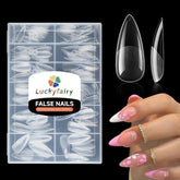Luckyfairy tips uñas estileto almendra claras 240p: aspecto natural y adhesión rápida.