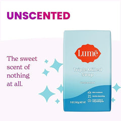 Moisturizing close-up of Lume bar soap highlighting skin-friendly formula