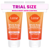Lume desodorante corporal crema invisible en mini-tubo con fragancia de naranja para viajar.