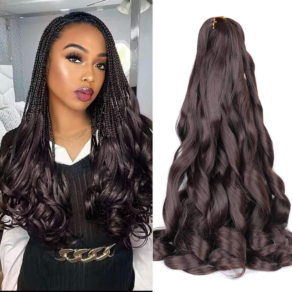 Luoyudu cabello francés rizo, apariencia natural para trenzas duraderas.