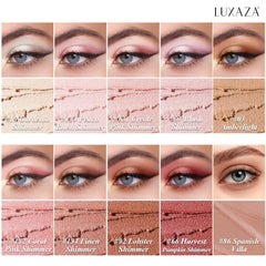 LUXAZA PRO sombras crema neutras con brillo para look natural.