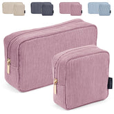 MAGEFY bolso de maquillaje grande en corduroy rosa para uso diario