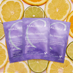 Malibu C Remedio de Bienestar para Rubios: cristales listos para disolver y usar.