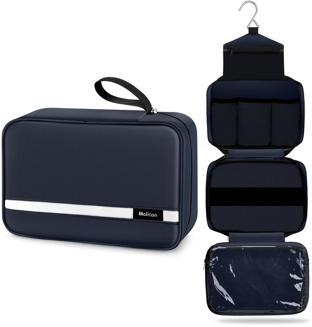 Maliton bolsa higiene colgante azul marino con acceso rápido para el baño