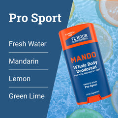 Desodorante Mando Pro Sport, aroma deportivo para rutina diaria.