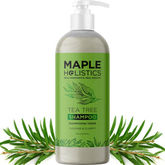 Maple Holistics Champú Clarificante con árbol de té, ideal para cabello graso y cuero cabelludo limpio.