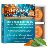 MAREE Kojico curcuma: barra para rostro y cuerpo con exfoliación suave.