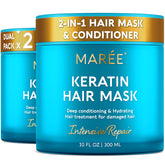 MAREE Mascarilla de acondicionamiento profundo en envase, cabello dañado con hidratación intensa.