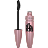 Maybelline Lash Sensational Mascara con aplicador fan de diez filamentos para definición precisa.