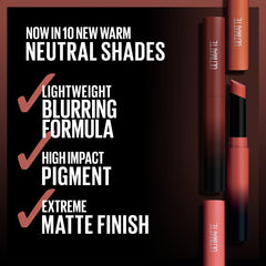 Maybelline Ultimatte labio tono caoba: pigmentos intensos para un look audaz.