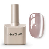 MAYCHAO esmalte gel nude con efecto ojo de gato cristal para uñas elegantes