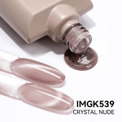 MAYCHAO esmalte gel nude sedoso, efecto ojo de gato y acabado holográfico