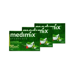 Medimix jabon-ayurvedico-18-hierbas, uso diario para limpieza suave de la piel.