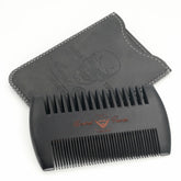 Menesia peine barba madera negro con estuche, práctico para retoques diarios.